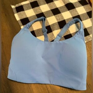 Blue Lululemon Workout Bra Medium Support, 34 DDD Cup